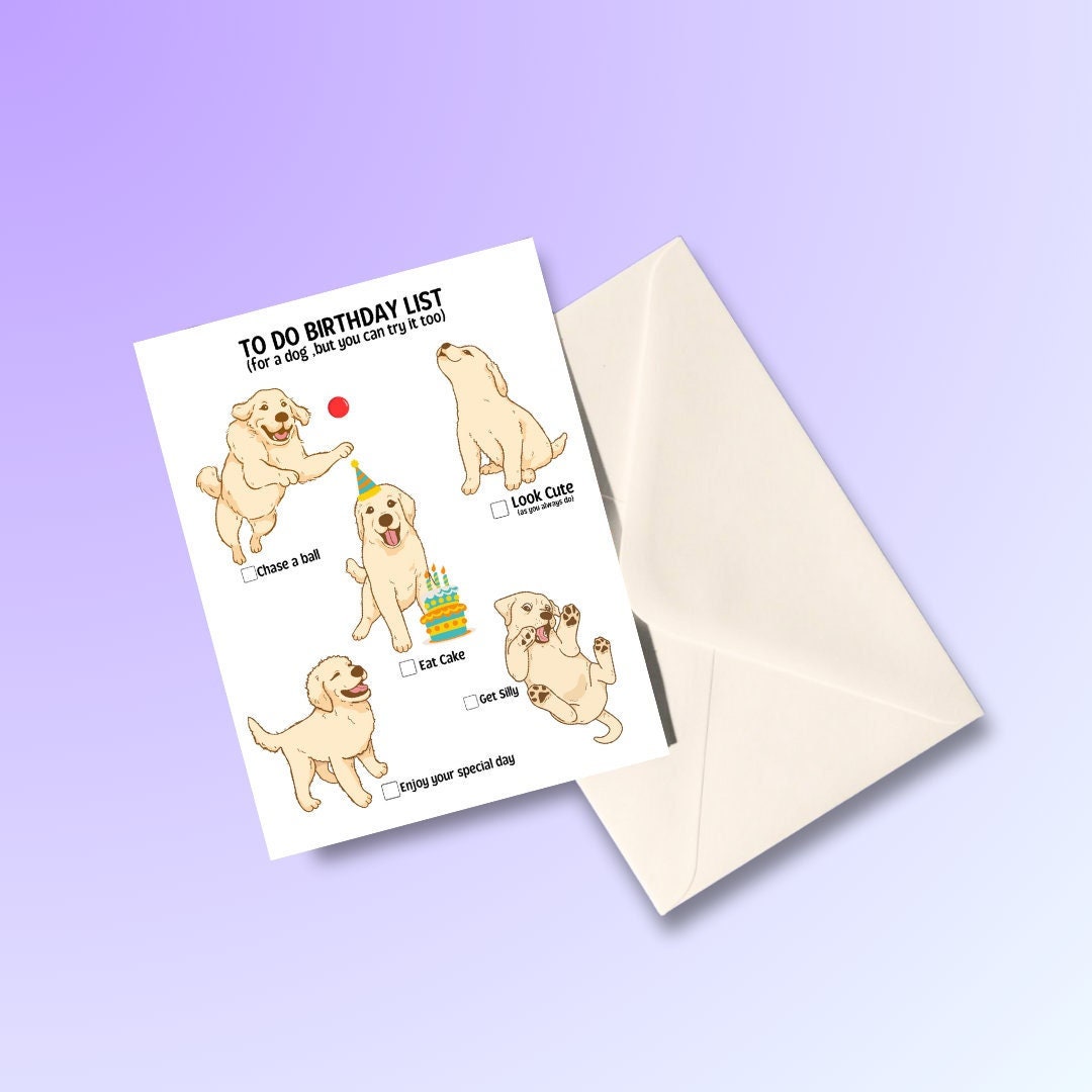 Funny Birthday Card, Dog Lover Birthday Card, Cute Birthday Gift for ...