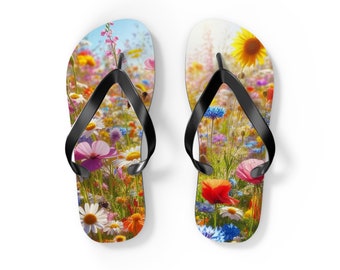 Slippers met wilde bloemen