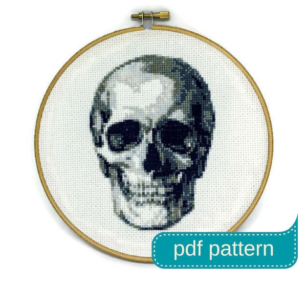 Skull Cross Stitch Pattern Etsy