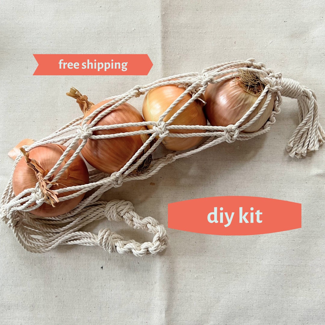 Macramé Produce Bag Onion Holder DIY Kit Etsy