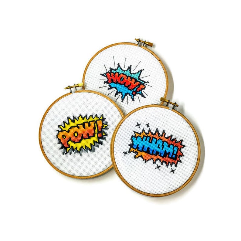 Comic Book Cross Stitch Pattern Comic Embroidery Pattern Comic Cross Stitch Comic Needlepoint Pattern image 2