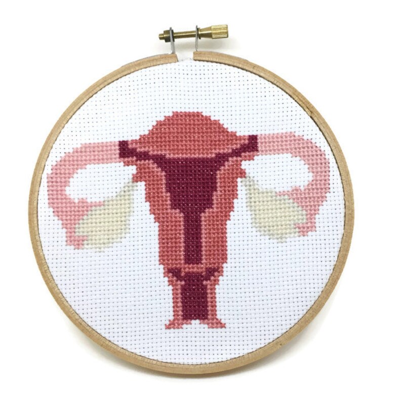 Anatomical Uterus Cross Stitch Pattern PDF Download Ovary Cross Stitch Counted Cross Stitch Pattern image 2