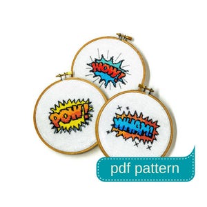 Comic Book Cross Stitch Pattern Comic Embroidery Pattern Comic Cross Stitch Comic Needlepoint Pattern image 1