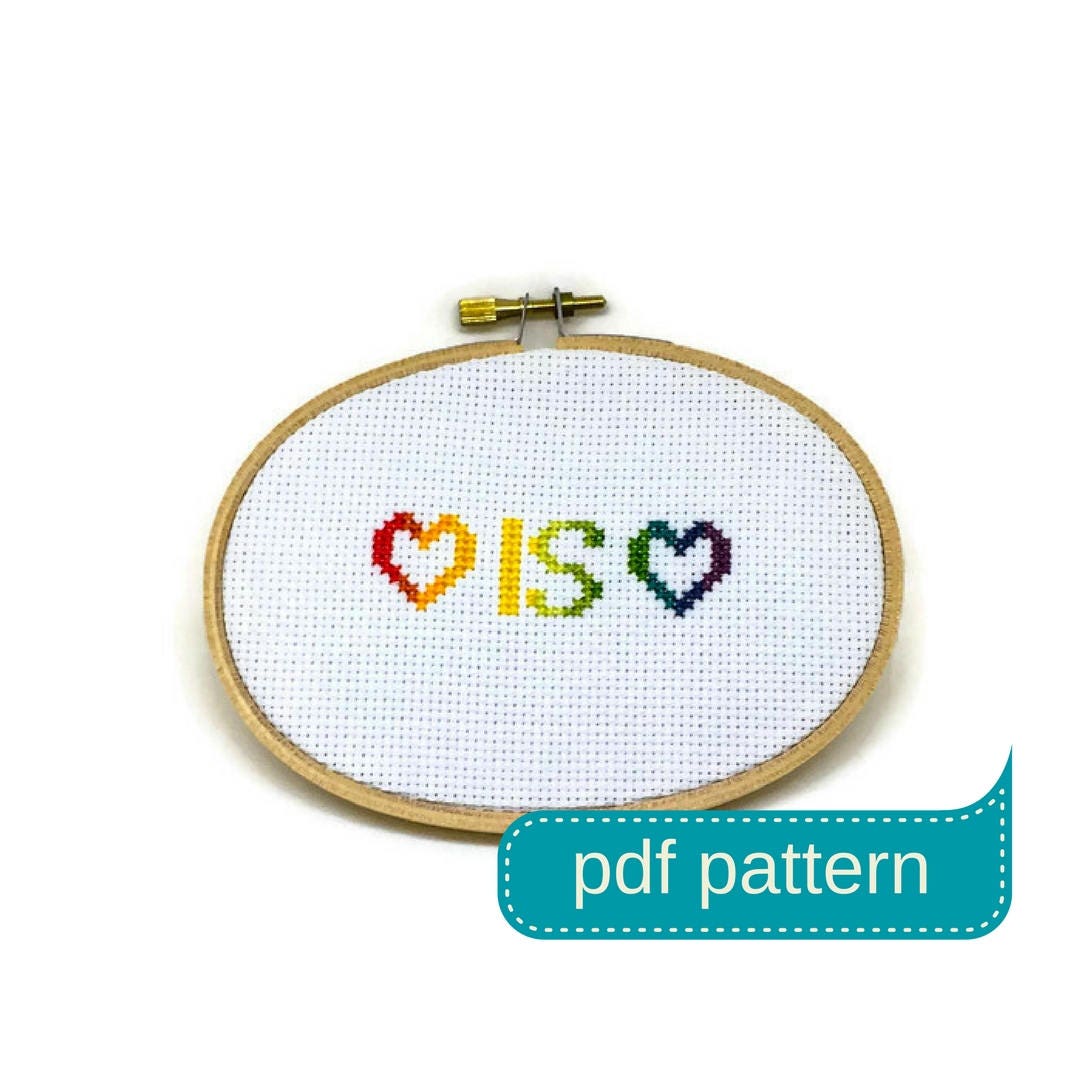 Love is Love Counted Cross Stitch Pattern PDF Download Etsy