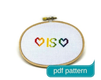 Love is Love Counted Cross Stitch Pattern PDF Download