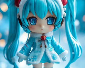 Nendoroid Doll Snow Miku Digital Print Digital Download Digital Photo