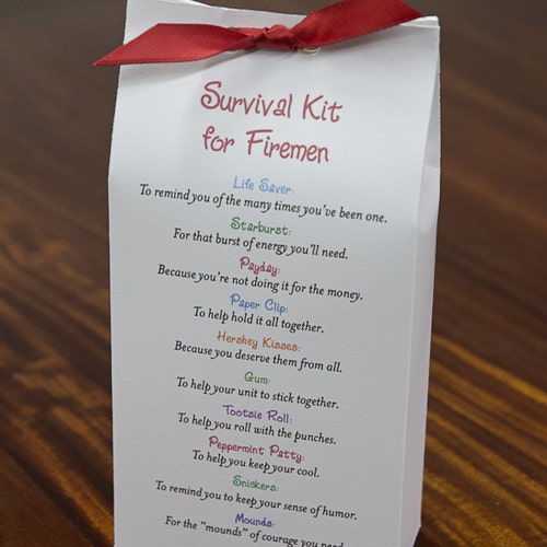Survival Kit for Firemen Printable PDF - Etsy