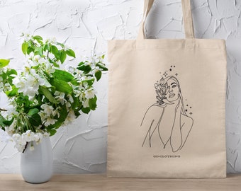 100% Cotton Tote Bag, Crystal mind. Eco-friendly shopping bag, bag for life