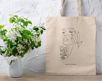 100% Cotton Tote Bag, Crystal Head. Eco-friendly shopping bag, bag for life