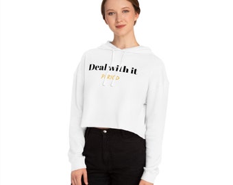 Kurz geschnittenes Damen-Sweatshirt mit Kapuze