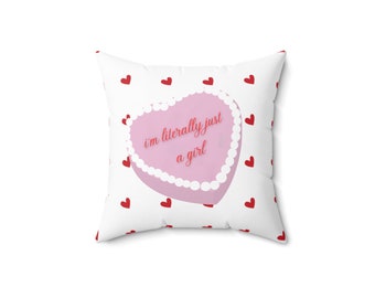 Just A Girl Spun Polyester Square Pillow