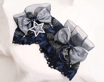 CONSTELLATION Metallic Lace MOON and STAR Jewellery Wrist Cuffs- All Colours