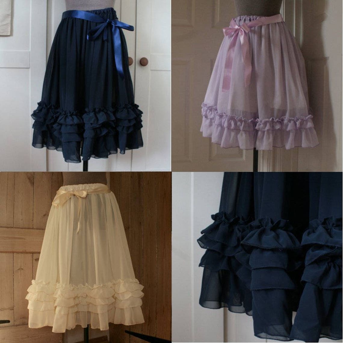CHIFFON RUFFLE SKIRT Underskirt Layers Etsy