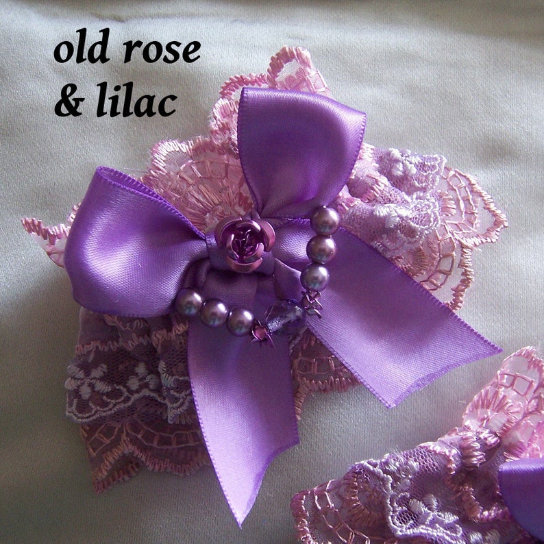 ROSE RIBBON Jewellery Lace Wrist Cuffs Pastel Colours image 6