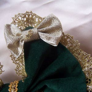 CIRCUS HEADDRESS Velvet Sparkle Bow Gold or Silver image 6