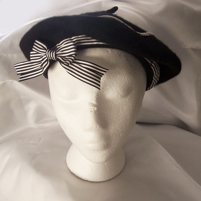 Sailor STRIPE BOW Beret Etsy