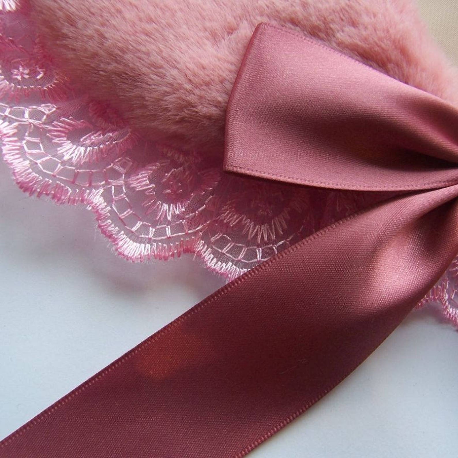LACE FRILL Ribbon Fur Collar Etsy