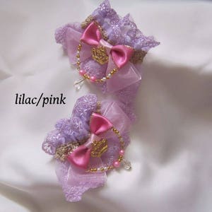 CRYSTAL CROWN Joyería encaje puños de muñeca todos los colores Lilac