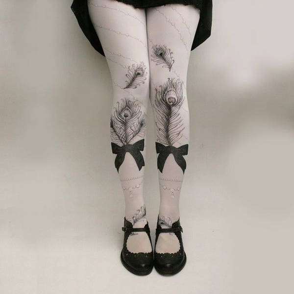 JEWEL FEATHER Illustrated Tights All Colours