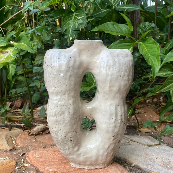 Pillar stoneware Ceramic Vase Handmade