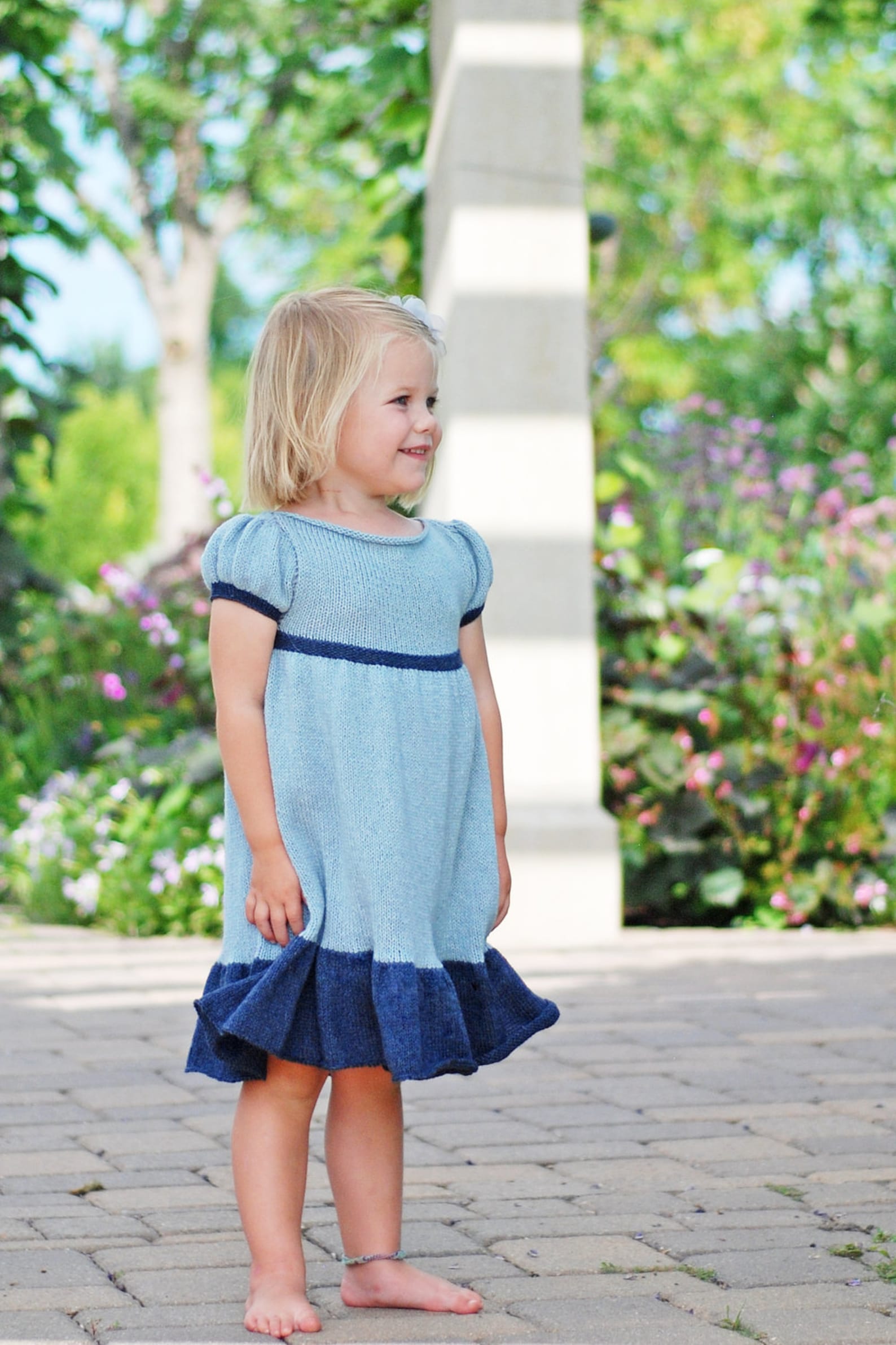 Longfellow Garden Cap Sleeve Dress Knitting Pattern Etsy