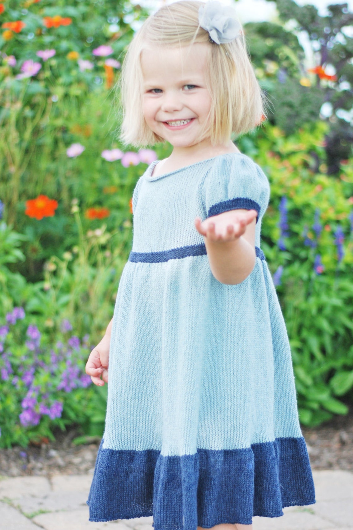 Longfellow Garden Cap Sleeve Dress Knitting Pattern Etsy