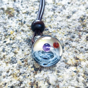 Handmade Handcrafted Cosmic Glass Pendant,Galaxy Glass Pendant,Galaxy Blown Glass,Starry Sky Ball,Themed Gift for Astronomy Enthusiasts