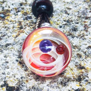HandmadeGlass Galaxy Pendant,Borosilicate,Heady Glass Pendant,Space Galaxy Opal Necklace,Glass Necklace,Mens Glass Pendant,Gifts for Her