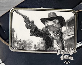 Wild West Cowboy Frog Belt Buckle