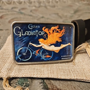 Gladiator Cycles Advertisement Bicycle Belt Buckle