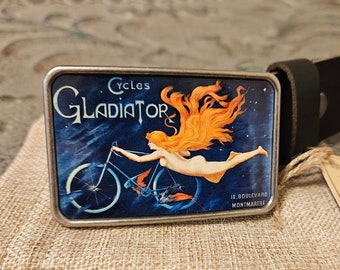 Gladiator Cycles Advertisement Bicycle Belt Buckle