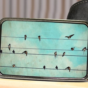 Birds on Wire Belt Buckle