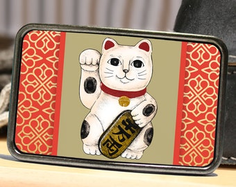 Lucky Cat Maneki Neko Belt Buckle