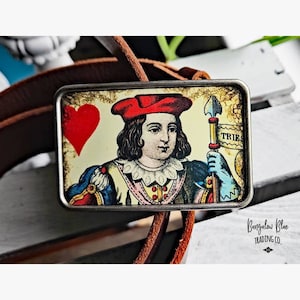 Vintage Playing Card Belt Buckle- Jack of Hearts, Father&#39;s Day