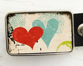 Colorful Heart Belt Buckle