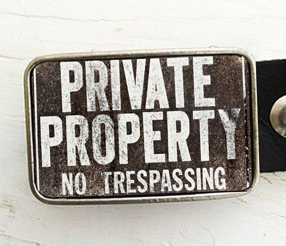 Private Property Belt Buckle Urban Industrial Father's Etsy