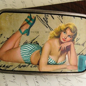 Retro Pinup Girl Belt Buckle image 1