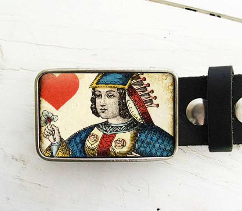 Queen of Hearts Vintage Playing Card Belt Buckle Etsy