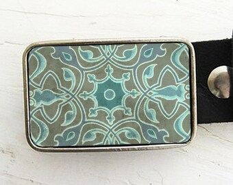 Turquoise Scroll Belt Buckle (pt. two)