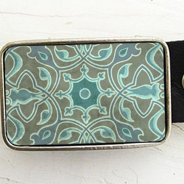 Turquoise Scroll Belt Buckle (pt. two)