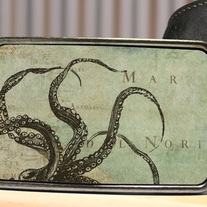 Octopus Tentacle on Map Belt Buckle