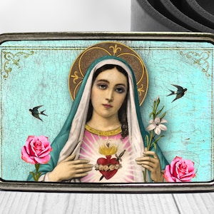 Virgin Mary Blessed Heart Boho Belt Buckle