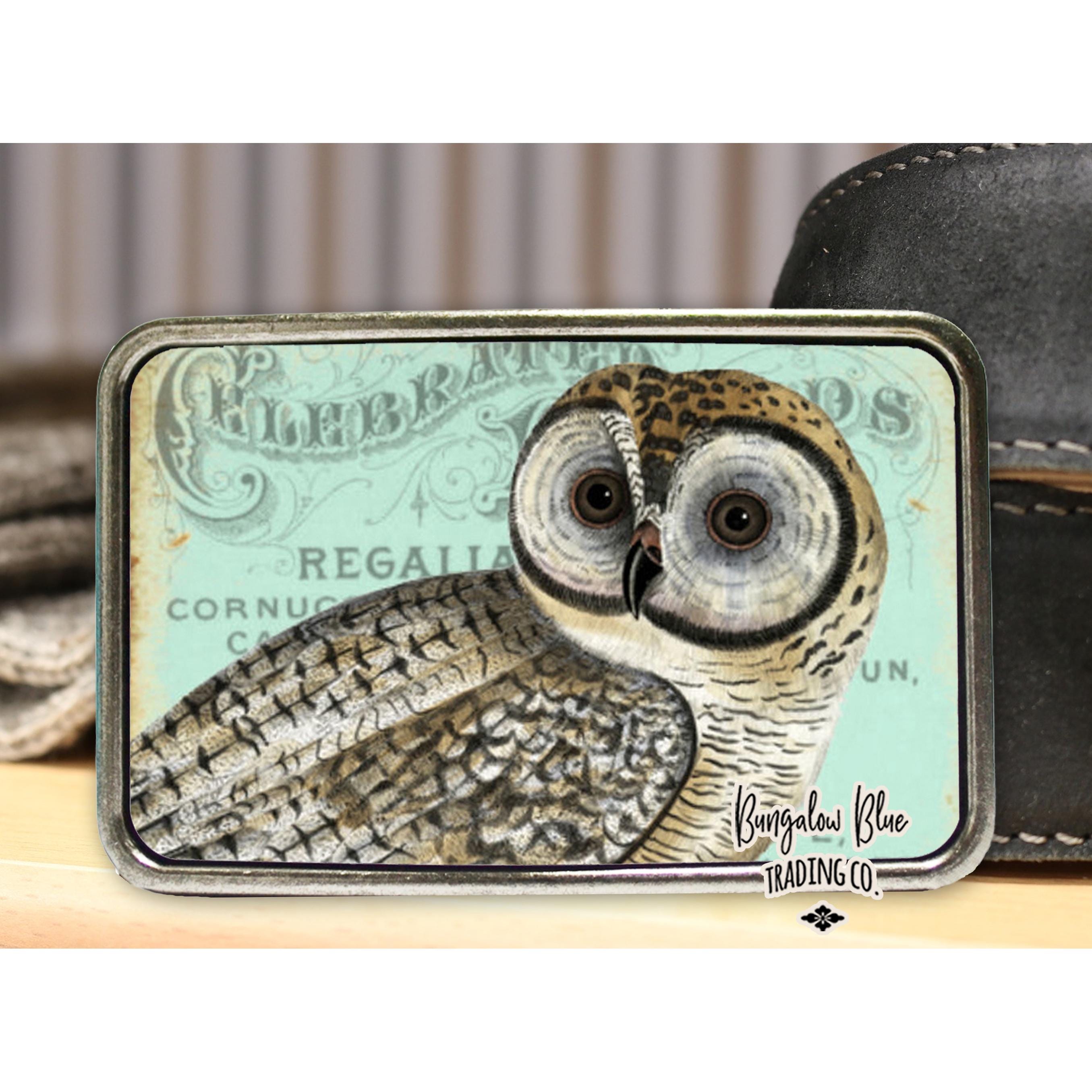 Silver Brass Owl Decorative Belt Buckle Belt Buckle Owl With Rotating Head From Owl to Man - Etsy main image 2