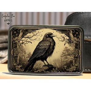 Elegant Gothic Raven Vintage Style Belt Buckle