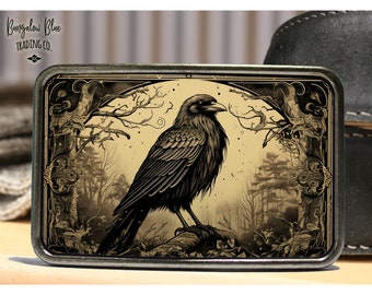 Elegant Gothic Raven Vintage Style Belt Buckle