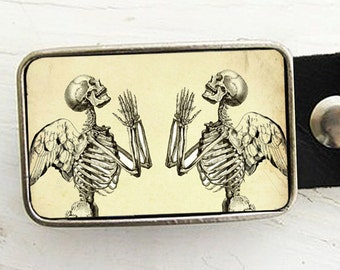 Praying Skeletons Belt Buckle - Skeleton Belt Buckle