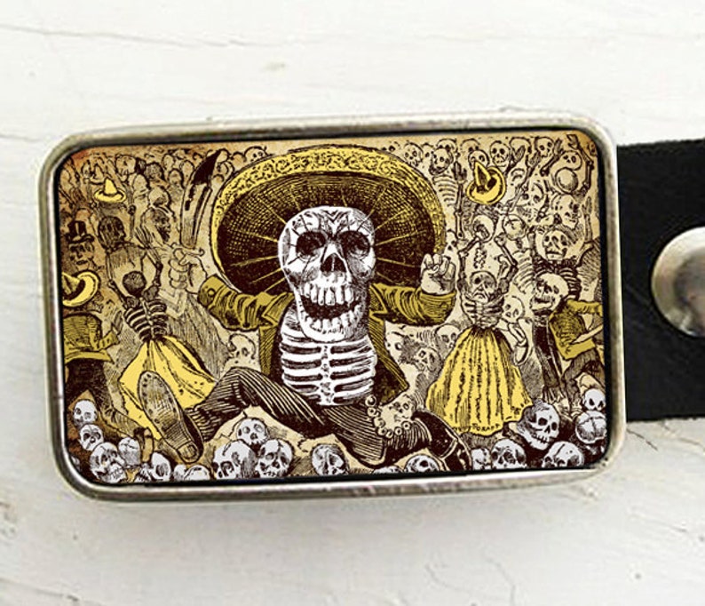 Day of the Dead Skeleton Belt Buckle image 4