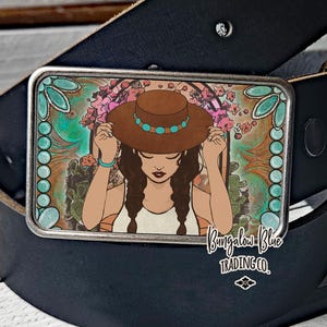 Boho Turquoise Cowgirl Belt Buckle