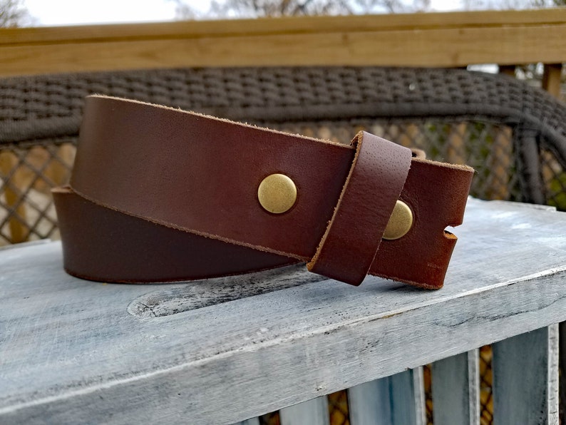 Leather Snap Belt Strap for Interchangeable Buckle Brown or | Etsy