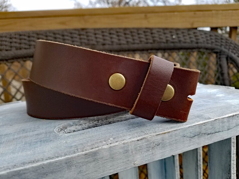 Leather Snap Belt Strap for Interchangeable Buckle Brown or Etsy